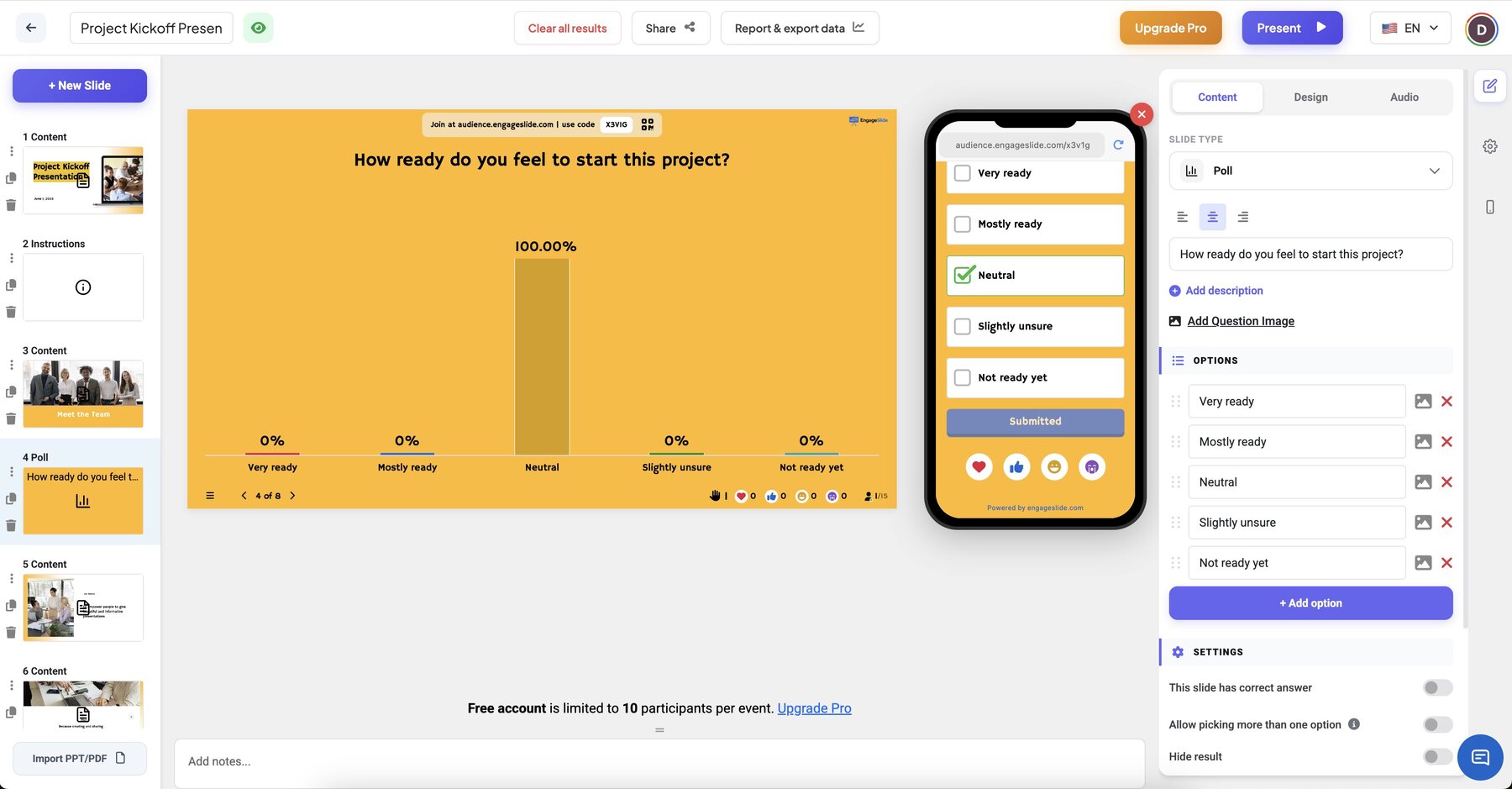 EngageSlide Home Page - Interactive Presentation Platform